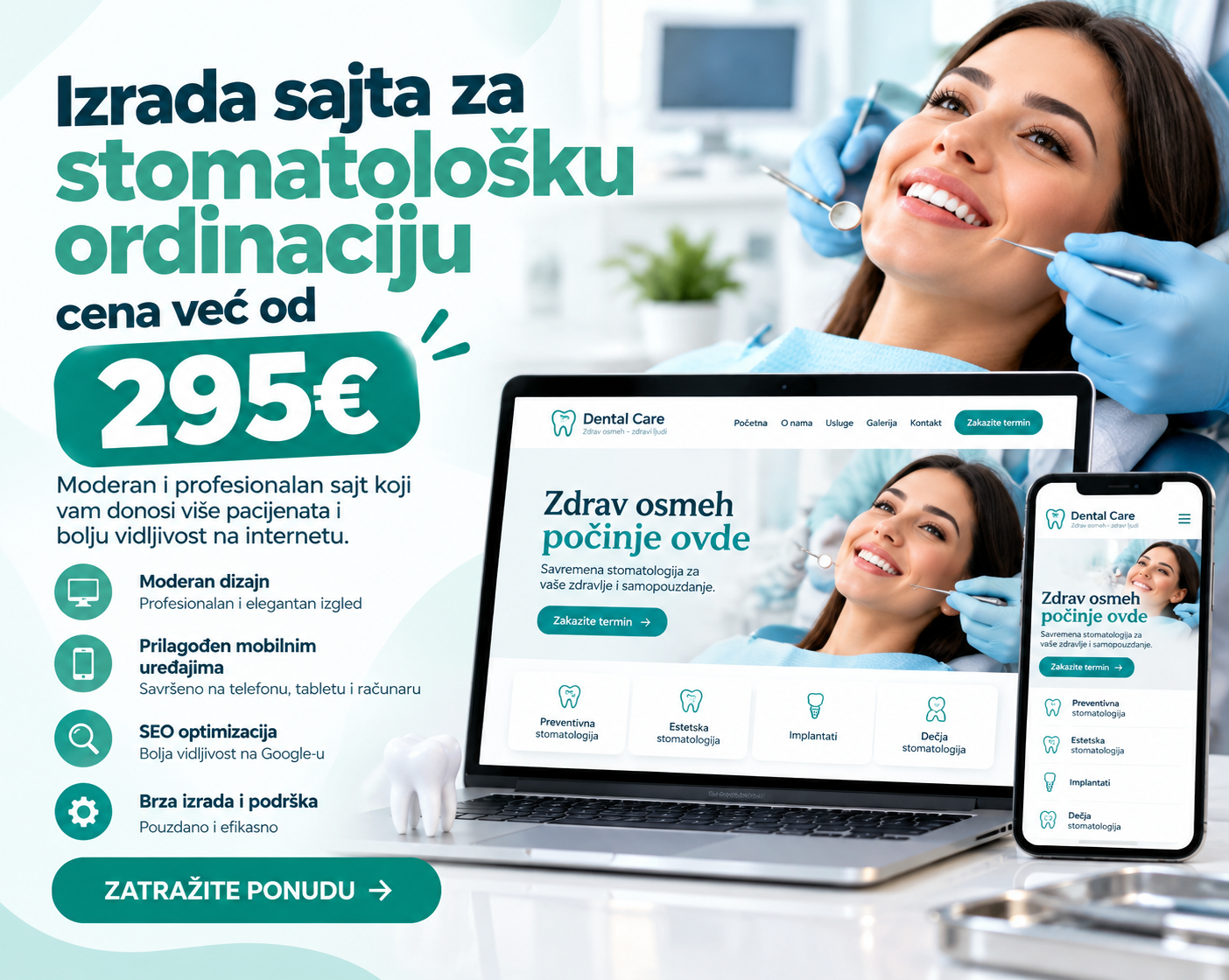 Izrada sajta za stomatološku ordinaciju od 295€ – EUPROWEB