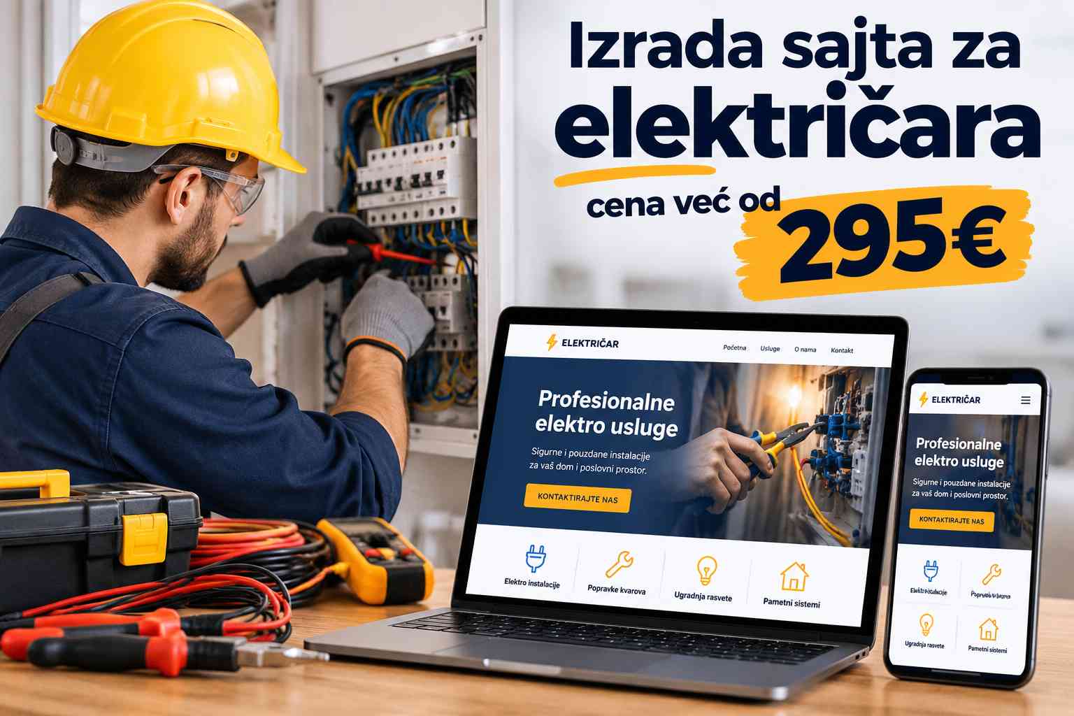 Izrada sajta za električara – profesionalna izrada web sajta već od 295€